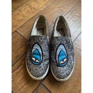 Disney Villains Womens Slip on Glitter Shoes Ursula‎ Eyes Sz 6.5? see sz